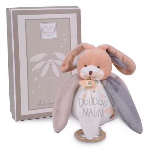 E compagnie collector lapin boîte à musique taupe beige gris blanc 